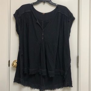 black flowy shirt